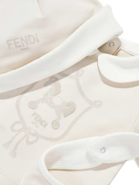 Salopete Fendi STRETCH FLEECE ROMPER SET Beige Fete (BM 19735641) 5