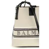 Genti de umar Dama - Genti de umar Balmain Release Bucket Bag in canvas and leather NATUREL/NOIR/ BLANC OPTIQUE Femei (BM 19735832) - B-mall.ro