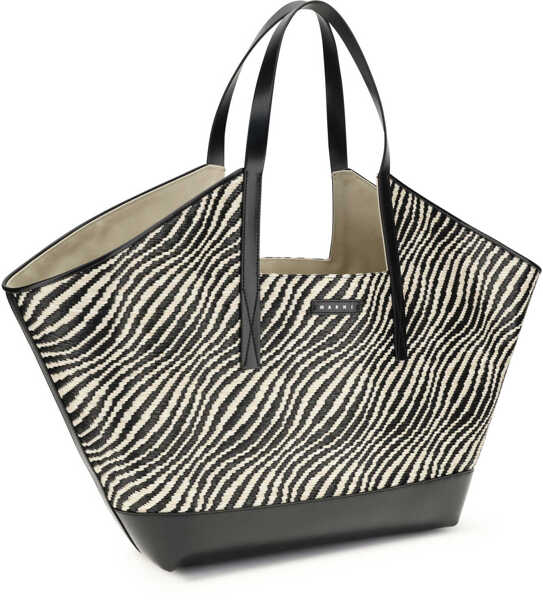 Genti de umar Marni Raffia effect fabric Tote Bag BLACK Femei (BM 19735853) 2