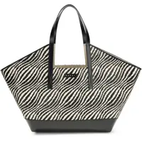 Genti de umar Raffia effect fabric Tote Bag Femei