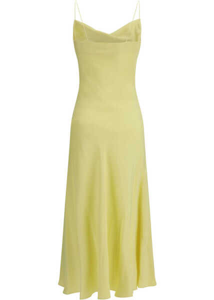 Rochii Balmain Long silk satin Dress with straps JAUNE PLE Femei (BM 19735868) 2