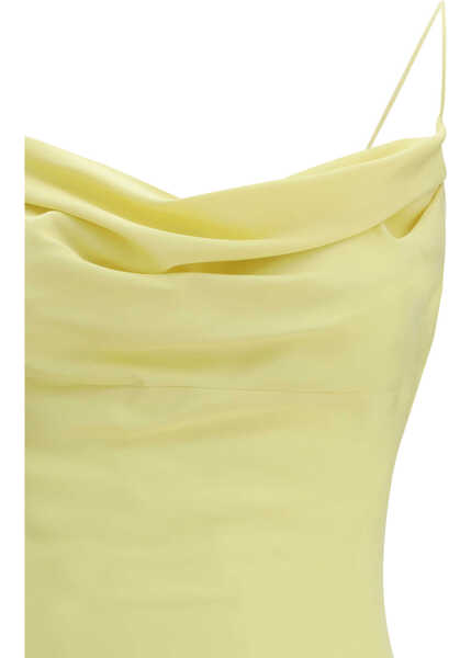 Rochii Balmain Long silk satin Dress with straps JAUNE PLE Femei (BM 19735868) 3