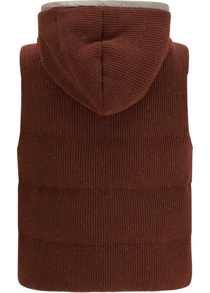 Veste casual Brunello Cucinelli Hooded Down Vest MULBERRYBROWN CHIARO Femei (BM 19735880) 2