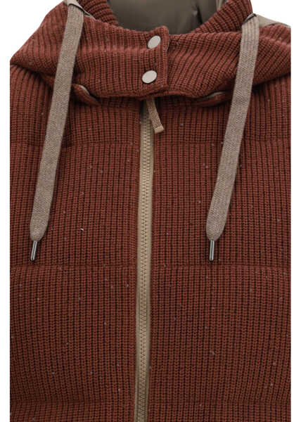 Veste casual Brunello Cucinelli Hooded Down Vest MULBERRYBROWN CHIARO Femei (BM 19735880) 3