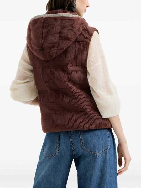 Geci de iarna Brunello Cucinelli Hooded Down Vest MULBERRYBROWN CHIARO Femei (BM 19735880) 5