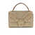 Pinko Love Lady Puff Mini raffia Handbag BEIGE-GRIGIO FUMO-ANTIQUE GOLD