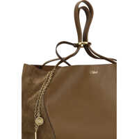 Genti de umar Chloe Dama - Genti de umar Chloe Spin Tote Bag in grenadine leather and suede DARK KHAKI Femei (BM 19735976) - B-mall.ro