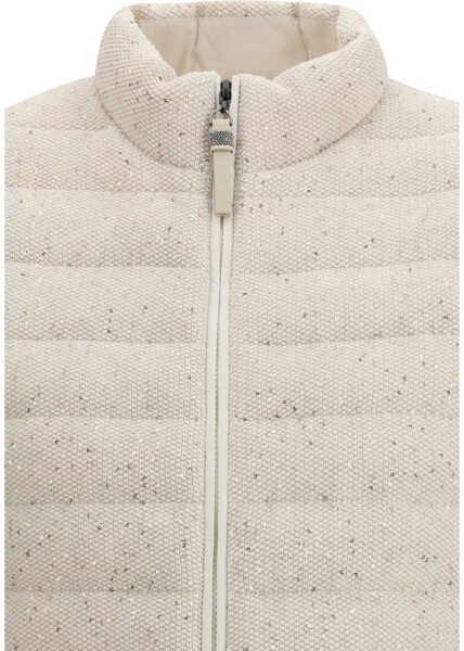 Geci de iarna Brunello Cucinelli Cotton padded Vest with sequins AVENAVANIGLIA Femei (BM 19735979) 3