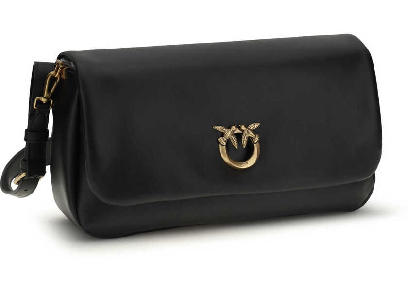 Genti de umar Pinko Baguette Soft Shoulder Bag NERO-ANTIQUE GOLD Femei (BM 19736000) 2