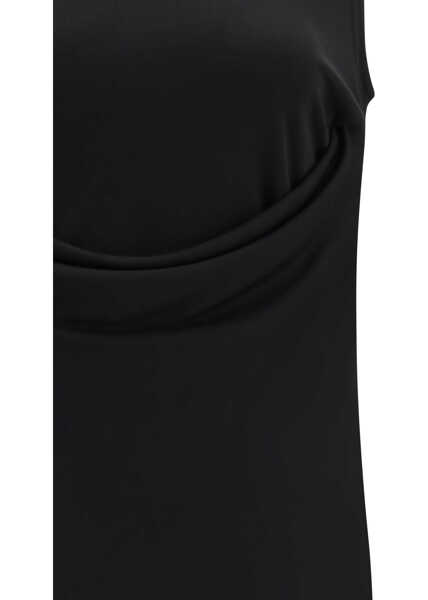 Topuri AMI Paris Sleeveless Top with lavallire neckline in jersey NOIR Femei (BM 19736006) 3