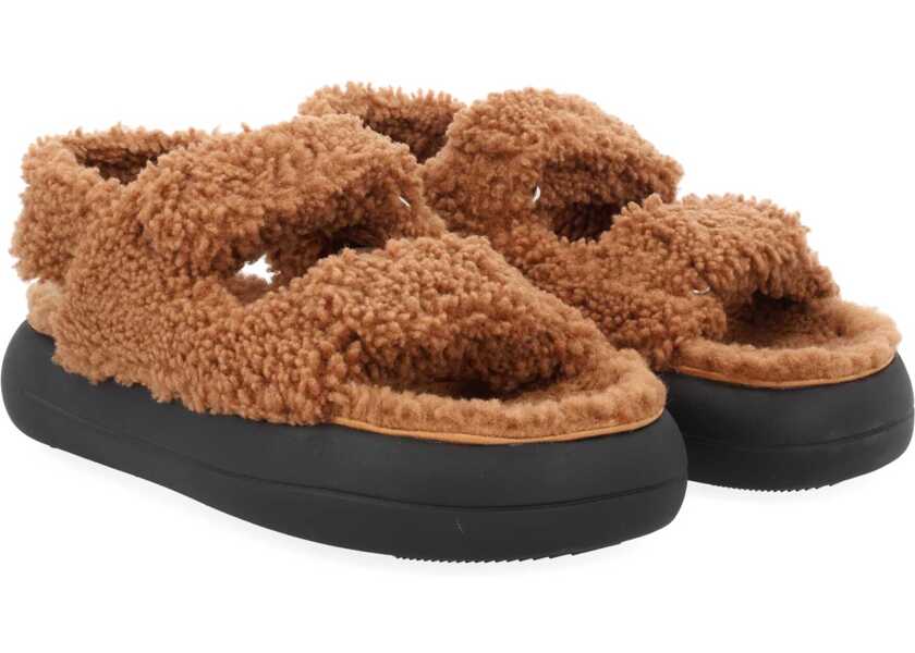 Espadrile Moon Boot Shearling Sandal BROWN Barbati (BM 19736336) 2