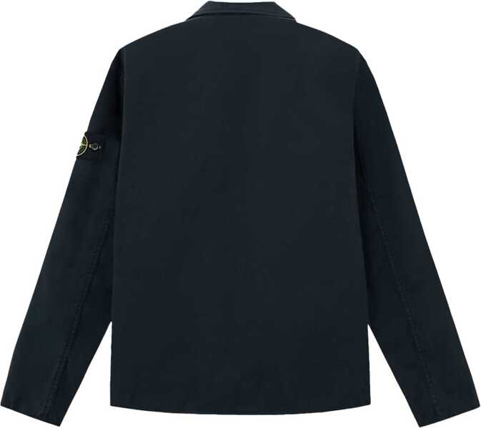 Camasi casual Stone Island Cotton Overshirt BLUE Barbati (BM 19736366) 2