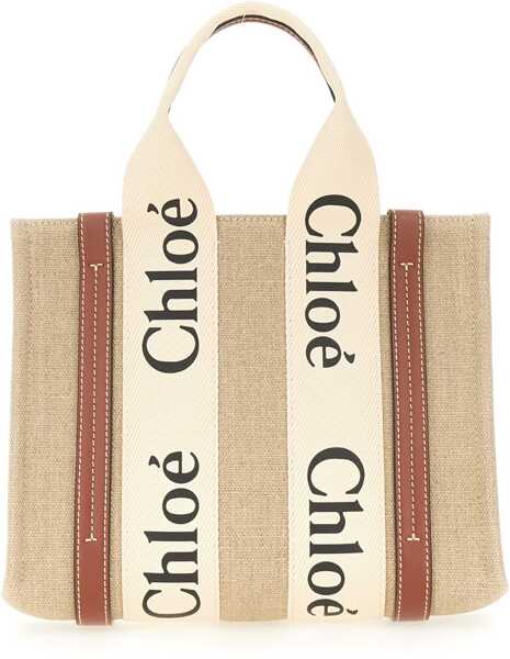 Genti de mana Chloe Borsa Tote Woody Small BEIGE Femei (BM 19736417) 3