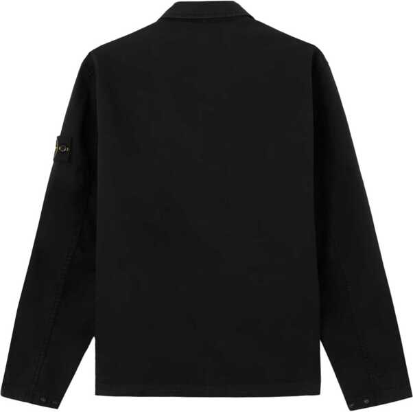 Camasi casual Stone Island Cotton Overshirt BLACK Barbati (BM 19736429) 2