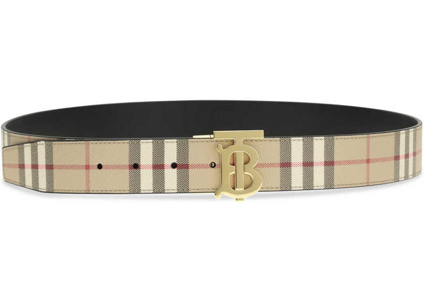 Curele Burberry Reversible TB Check Belt ARCHIVE BEIGE/GOLD Barbati (BM 19736975) 2