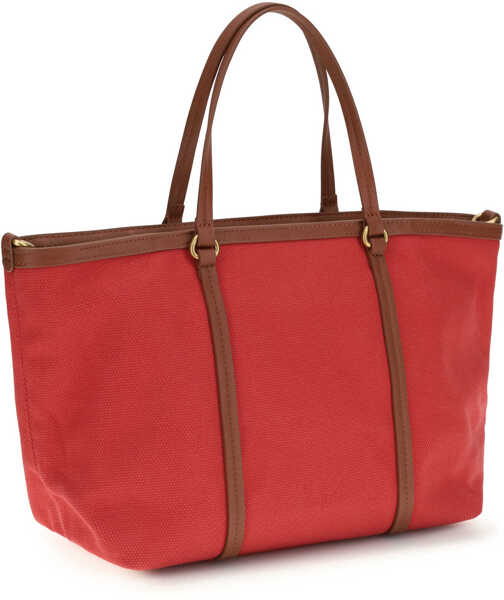 Genti de mana Pinko Miranda Medium Tote Bag ROSSO/CUOIO-ANTIQUE GOLD Femei (BM 19736978) 3