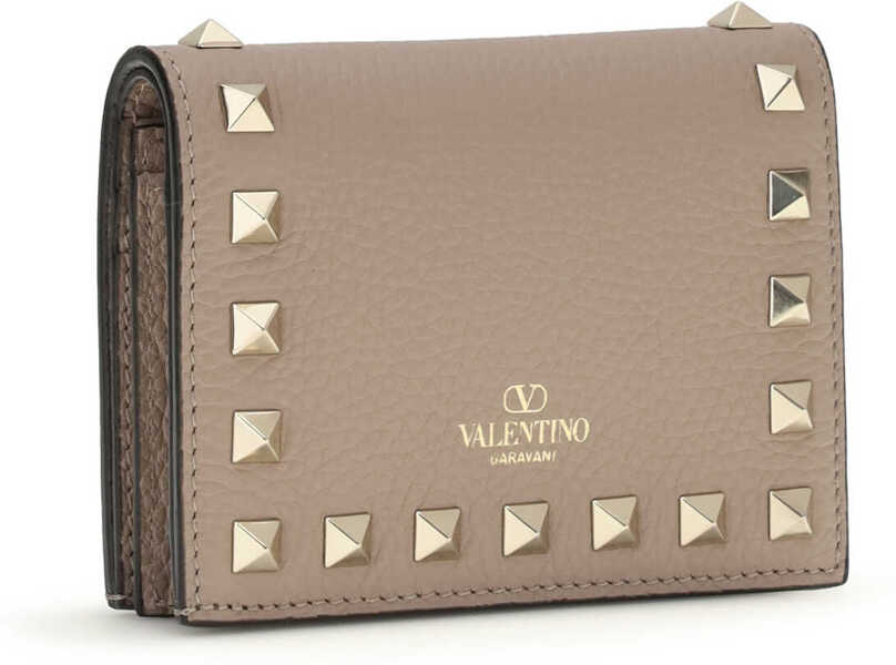 Portofele Valentino Garavani Rockstud leather Wallet POUDRE Femei (BM 19736996) 2