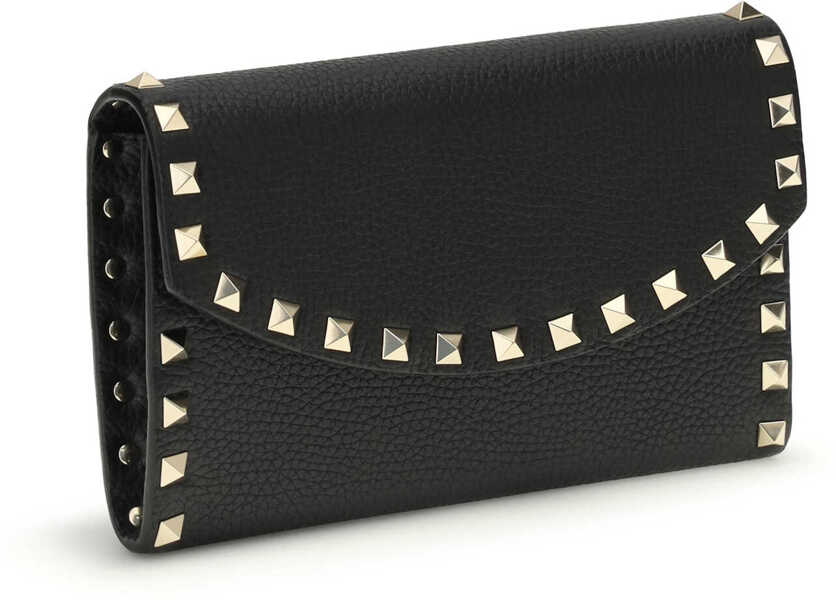 Portofele Valentino Garavani Rockstud chain Wallet NERO Femei (BM 19736999) 2