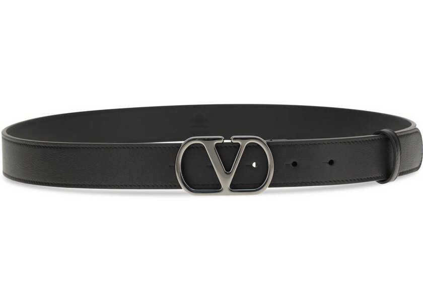 Curele Valentino Garavani Vlogo Signature leather Belt NERO Barbati (BM 19737017) 2