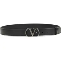 Curele pentru Barbati - Curele Valentino Garavani Vlogo Signature leather Belt NERO Barbati (BM 19737017) - B-mall.ro