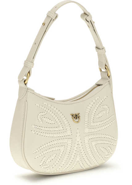 Genti de umar Pinko Half Moon Baby Shoulder Bag BIANCO SETA-ANTIQUE GOLD Femei (BM 19737023) 2