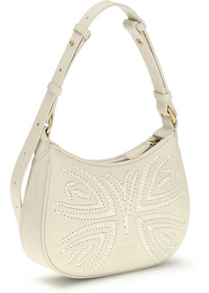 Genti de umar Pinko Half Moon Baby Shoulder Bag BIANCO SETA-ANTIQUE GOLD Femei (BM 19737023) 3