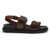 Marni Double-strap Fussbett Sandals DARK BROWN/BORDEAUX