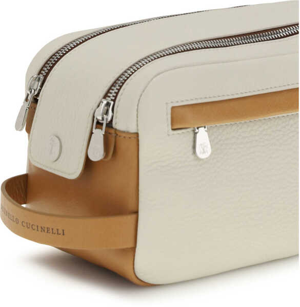 Pulovere casual Brunello Cucinelli Leather Beauty Case GHIACCIONATURALE Barbati (BM 19737032) 4