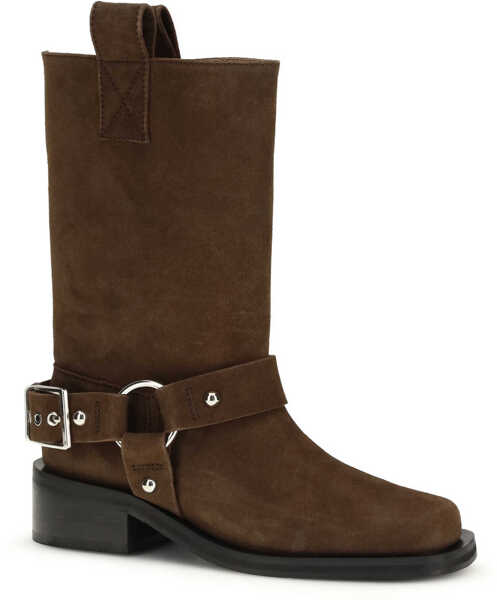 Bocanci casual Ganni Suede biker Boots CHICORY COFFEE Femei (BM 19737035) 2