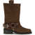 Ganni Suede biker Boots CHICORY COFFEE