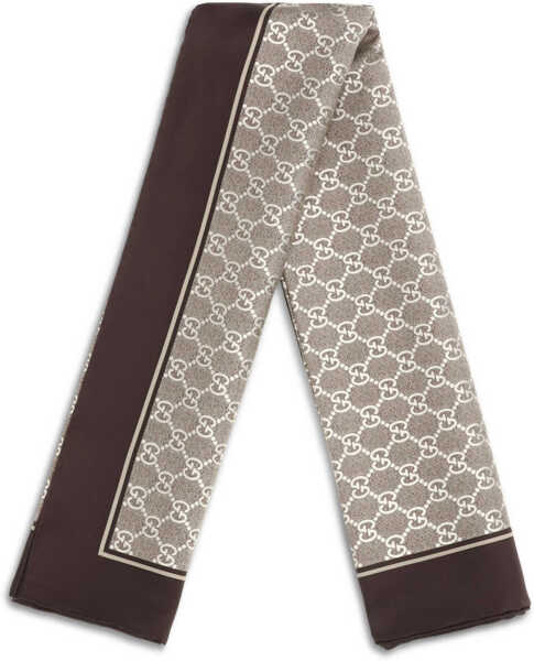 Esarfe Gucci Laminated printed silk Scarf CAMEL/LIGHT BROWN Femei (BM 19737059) 2