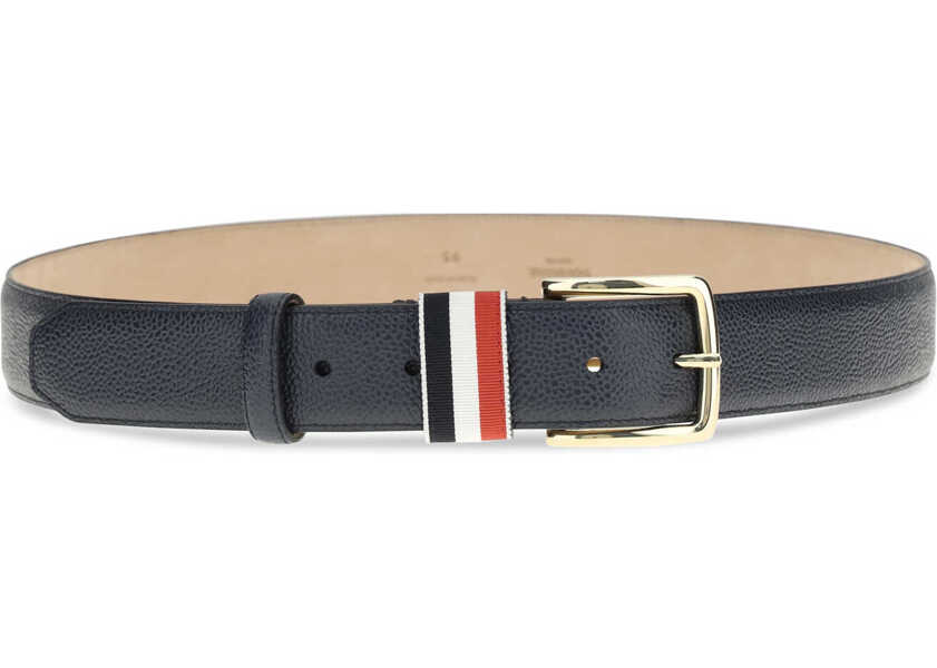 Curele Thom Browne Hammered leather Belt NAVY Barbati (BM 19737074) 2