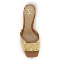 Sandale Dama - Sandale Valentino Garavani VLogo Signature raffia slide Sandals BEIGE/ROASTED PECAN Femei (BM 19737092) - B-mall.ro