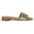 Valentino Garavani VLogo Signature raffia slide Sandals NATURALE-AZZURRO/ROASTED PECAN