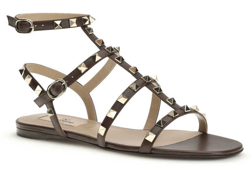 Sandale Valentino Garavani Rockstud leather Sandals BARK BROWN Femei (BM 19737098) 2