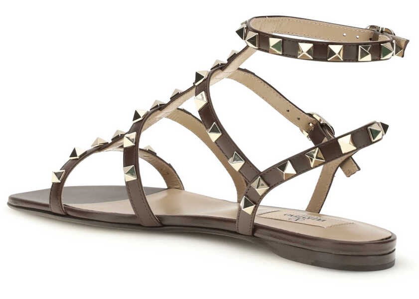 Sandale Valentino Garavani Rockstud leather Sandals BARK BROWN Femei (BM 19737098) 3