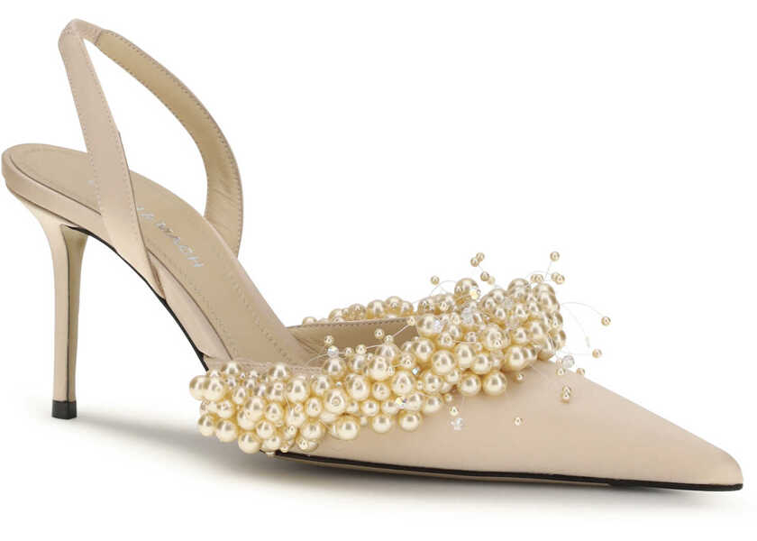 Pantofi cu toc MACH & MACH Slingback Pumps with pearls GOLDEN Femei (BM 19737131) 2