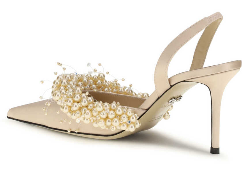 Pantofi cu toc MACH & MACH Slingback Pumps with pearls GOLDEN Femei (BM 19737131) 3