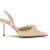 MACH & MACH Slingback Pumps with pearls GOLDEN