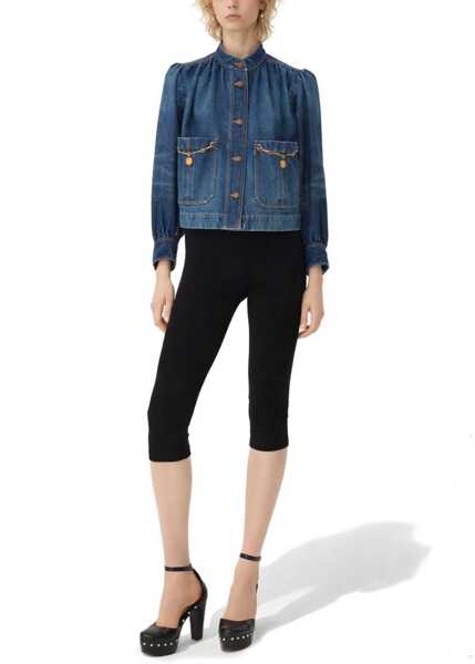 Jachete Chloe Denim High Neck Gathered Jacket DENIM Femei (BM 19737329) 2