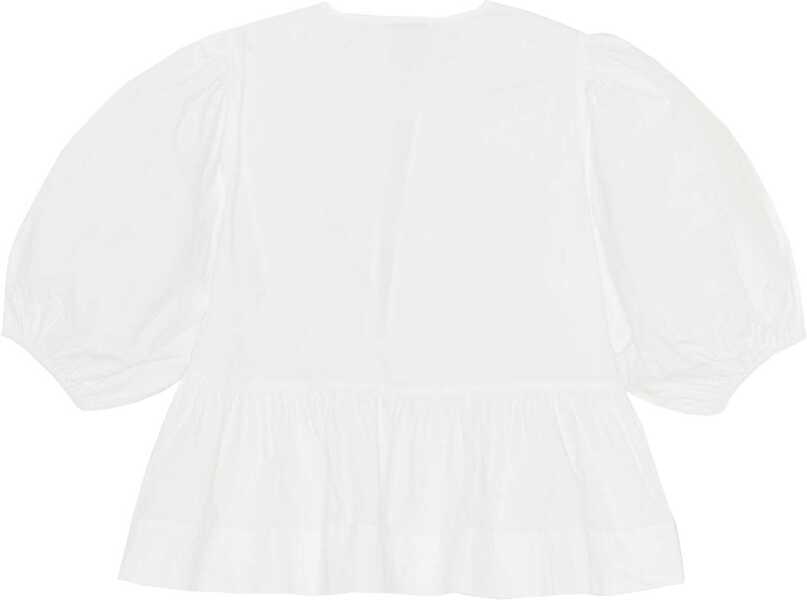 Bluze Ganni Blue Peplum WHITE Femei (BM 19737452) 2