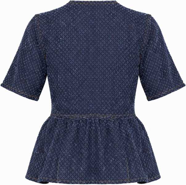 Bluze Ganni Blusa Peplum BLUE Femei (BM 19737461) 2
