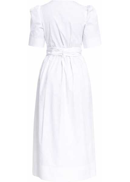 Rochii casual Ganni V-Neck Midi Dress WHITE Femei (BM 19737488) 2