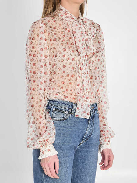 Camasi Dolce & Gabbana Chiffon Top WHITE Femei (BM 19737656) 2