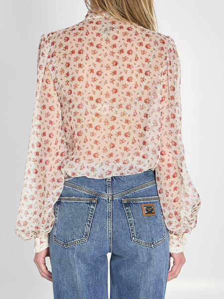 Camasi Dolce & Gabbana Chiffon Top WHITE Femei (BM 19737656) 4