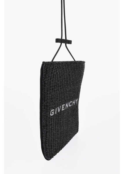 Genti de mana Givenchy Raffia Smartphone Pouch With Leather Interior Black Barbati (BM 19737704) 3
