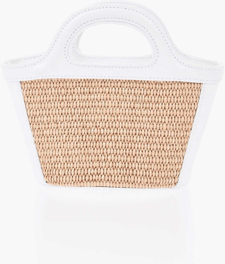 Genti de mana Marni Raffia And Leather Mini Handbag With Strap White Femei (BM 19737716) 2