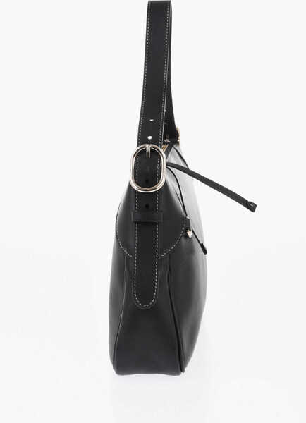 Genti de umar Gucci Leather Shoulder Bag With Gold-Effect Logo Black Femei (BM 19737743) 2