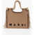 Marni Raffia Handbag With Fringes And Leather Details Beige