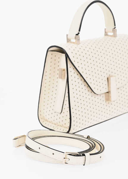 Genti de mana VALEXTRA Mini Perforated Leather Bag Beige Femei (BM 19737761) 3